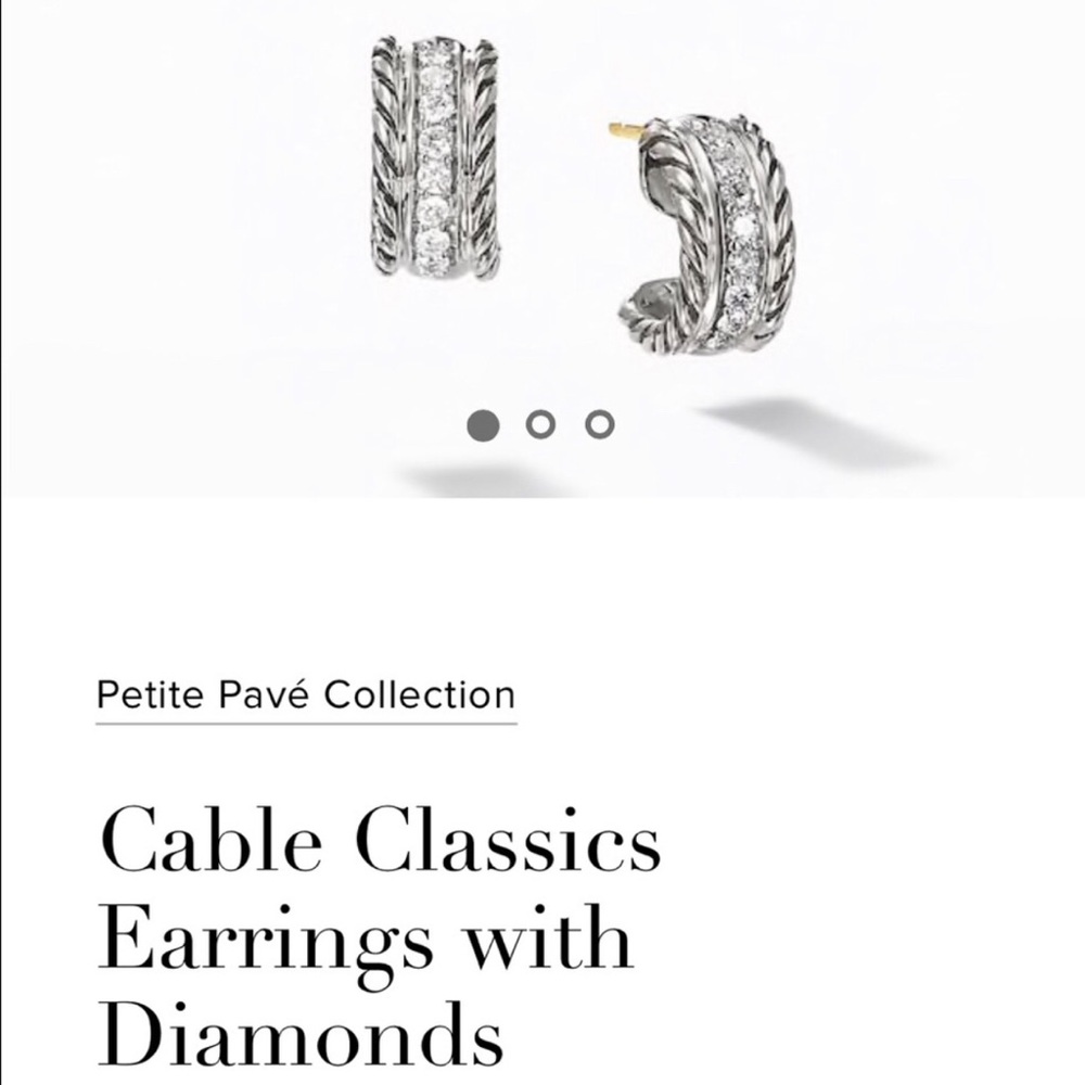 Elegant David Yurman Huggie earrings with diamonds